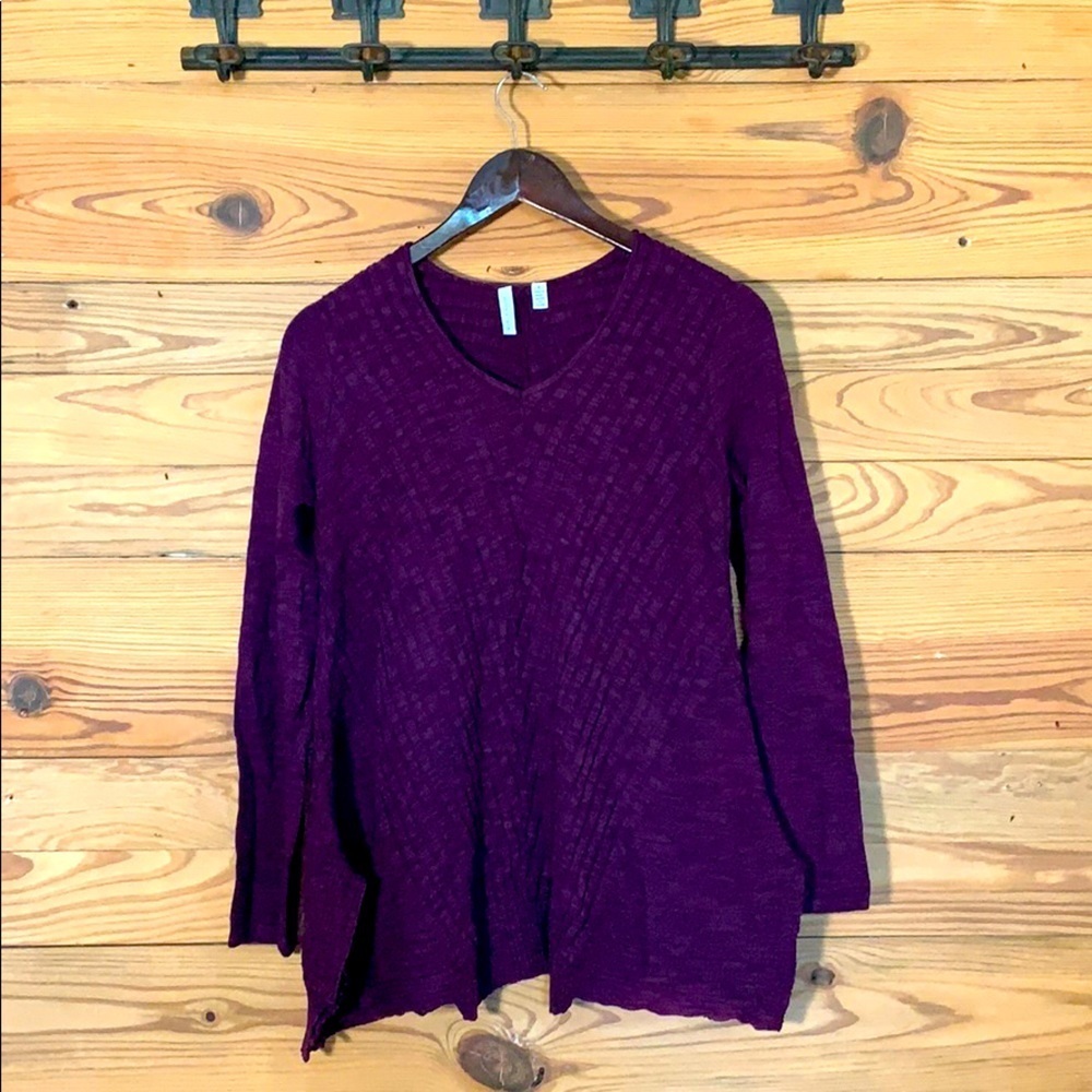 Beatrix Purple V Neck Sweater Size Small